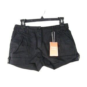FLAMINGO Shorts Women L Black Very Short Pockets Cotton Poly Blend 30-494